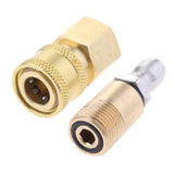 Maxbell 2 Pcs 1/4'' Air Compressor Snow Foam Lance Adapter Brass Hose Quick Coupler Socket Connector Set