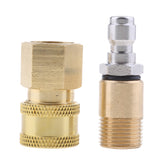 Maxbell 2 Pcs 1/4'' Air Compressor Snow Foam Lance Adapter Brass Hose Quick Coupler Socket Connector Set