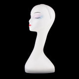 Maxbell Elegant Female Mannequin Head Hair Wigs Jewelry Glasses Sunglasses Manikin Stand Holder Model for Retail Stores Showcase - White