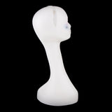 Maxbell Elegant Female Mannequin Head Hair Wigs Jewelry Glasses Sunglasses Manikin Stand Holder Model for Retail Stores Showcase - White