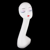 Maxbell Elegant Female Mannequin Head Hair Wigs Jewelry Glasses Sunglasses Manikin Stand Holder Model for Retail Stores Showcase - White