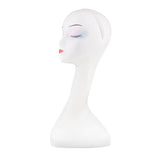 Maxbell Elegant Female Mannequin Head Hair Wigs Jewelry Glasses Sunglasses Manikin Stand Holder Model for Retail Stores Showcase - White