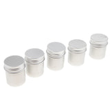 Maxbell 50g/1.8 oz. Aluminum Powder, Tea, Wax, Cream Container Bottle with Screw Thread Lid - Pack of 5