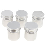 Maxbell 50g/1.8 oz. Aluminum Powder, Tea, Wax, Cream Container Bottle with Screw Thread Lid - Pack of 5