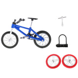 Maxbell Alloy Finger Bikes Bicycle Miniature Diecast Model Novelty Toys for children boys Sports Gift - Blue