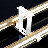 Maxbell 2 Piece Hard Metal Double Drape Curtain Rod Support Bracket Holder Ceiling Mounted