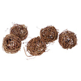 Maxbell 5 Pieces Rustic Vine Wicker Rattan Ball for Home Wedding Christmas Party Ornaments Table Decoration DIY Crafts Supplies 6cm