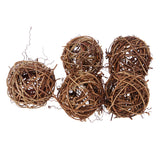 Maxbell 5 Pieces Rustic Vine Wicker Rattan Ball for Home Wedding Christmas Party Ornaments Table Decoration DIY Crafts Supplies 6cm