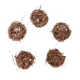 Maxbell 5 Pieces Rustic Vine Wicker Rattan Ball for Home Wedding Christmas Party Ornaments Table Decoration DIY Crafts Supplies 6cm