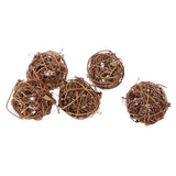 Maxbell 5 Pieces Rustic Vine Wicker Rattan Ball for Home Wedding Christmas Party Ornaments Table Decoration DIY Crafts Supplies 6cm