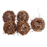 Maxbell 5 Pieces Rustic Vine Wicker Rattan Ball for Home Wedding Christmas Party Ornaments Table Decoration DIY Crafts Supplies 6cm