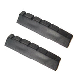 Maxbell 2 Pieces Plastic 6 String Guitar 43mm Slotted Nut for Left Handed Acoustic Guitar Accessory