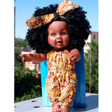 Maxbell Realistic Vinyl Baby Girl Doll - Reborn 12inch African American Doll - Black Curly Hair Kids Birthday Gift Festival Present