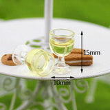 Maxbell 10 Pieces Wine Glasses Champagne Cup Goblet Dollhouse Miniature Colorful Life Scenes Decorations Kids Pretend Play Toy