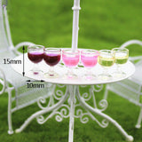 Maxbell 10 Pieces Wine Glasses Champagne Cup Goblet Dollhouse Miniature Colorful Life Scenes Decorations Kids Pretend Play Toy