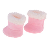 Maxbell Lovely Pink Plush Boots Shoes for Mellchan Baby Doll 9-11 inch Reborn Girl Doll Clothing Accessories