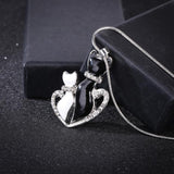 Maxbell 3 Pieces Silver Tone Enamel Cat Lover Charms Rhinestone Pendants for DIY Jewelry Making Crafting Fit Necklace Bracelet Spacers Dangle Beads - 35x24mm