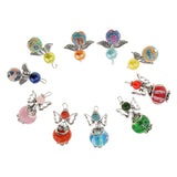 Maxbell 10 Pieces Mixed 21x30mm Angel Wing Charms Pendants Faceted Acrylic Heart Beads Clay Beads Alloy Butterfly Wings fit Necklace Earring Bracelet Crafts DIY Findings