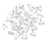 Maxbell 50 Pieces Silver White Plated Brass Clip-on Earring Blanks Converter Findings Non-Pierced Earring DIY Woman Girls Jewelry Findings 12mm