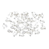 Maxbell 50 Pieces Silver White Plated Brass Clip-on Earring Blanks Converter Findings Non-Pierced Earring DIY Woman Girls Jewelry Findings 12mm