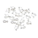 Maxbell 50 Pieces Silver White Plated Brass Clip-on Earring Blanks Converter Findings Non-Pierced Earring DIY Woman Girls Jewelry Findings 12mm