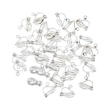 Maxbell 50 Pieces Silver White Plated Brass Clip-on Earring Blanks Converter Findings Non-Pierced Earring DIY Woman Girls Jewelry Findings 12mm