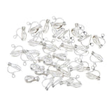 Maxbell 50 Pieces Silver White Plated Brass Clip-on Earring Blanks Converter Findings Non-Pierced Earring DIY Woman Girls Jewelry Findings 12mm