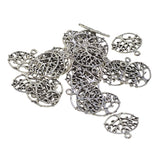 Maxbell Pack of 30 Tree of Life Charms Pendants 24mm x25mm Oval Shapes DIY Antique Silver Charms Pendant for Crafting Bracelet Necklace Jewelry Findings Jewelry Making Accessories