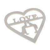 Maxbell Bride Groom Wood Heart Wooden White Love Sign Board Home Wedding Decorative