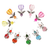 Maxbell 10 Pieces Mixed Silver Angel Butterfly Wings Charms Pendants Faceted Beads