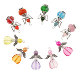 Maxbell 10 Pieces Mixed Silver Angel Butterfly Wings Charms Pendants Faceted Beads