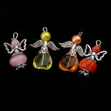 Maxbell 10 Pieces Mixed Silver Angel Butterfly Wings Charms Pendants Faceted Beads