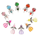 Maxbell 10 Pieces Mixed Silver Angel Butterfly Wings Charms Pendants Faceted Beads