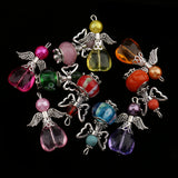 Maxbell 10 Pieces Mixed Silver Angel Butterfly Wings Charms Pendants Faceted Beads