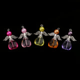 Maxbell 10 Pieces Mixed Silver Angel Butterfly Wings Charms Pendants Faceted Beads