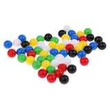 Maxbell 60pcs Plastic 1cm Diameter Round Balls for Wooden Connecting Four Balls in A Line Family Game