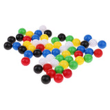 Maxbell 60pcs Plastic 1cm Diameter Round Balls for Wooden Connecting Four Balls in A Line Family Game