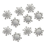 Maxbell 10 Pieces 25mm Vintage Christmas Snowflake Pendant Trays, Tibetan Silver, Blanks Cameo Bezel Cabochon Settings for Jewelry Making Charms