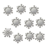 Maxbell 10 Pieces 25mm Vintage Christmas Snowflake Pendant Trays, Tibetan Silver, Blanks Cameo Bezel Cabochon Settings for Jewelry Making Charms