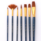 Maxbell Paint Brush Set 7 Pieces Professional Paint Brushes Artist Brushes Nylon Hair Brushes Assorted Shapes for Watercolor Oil Acrylic Painting