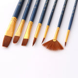 Maxbell Paint Brush Set 7 Pieces Professional Paint Brushes Artist Brushes Nylon Hair Brushes Assorted Shapes for Watercolor Oil Acrylic Painting