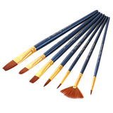Maxbell Paint Brush Set 7 Pieces Professional Paint Brushes Artist Brushes Nylon Hair Brushes Assorted Shapes for Watercolor Oil Acrylic Painting
