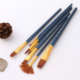Maxbell Paint Brush Set 7 Pieces Professional Paint Brushes Artist Brushes Nylon Hair Brushes Assorted Shapes for Watercolor Oil Acrylic Painting
