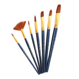 Maxbell Paint Brush Set 7 Pieces Professional Paint Brushes Artist Brushes Nylon Hair Brushes Assorted Shapes for Watercolor Oil Acrylic Painting