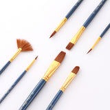 Maxbell Paint Brush Set 7 Pieces Professional Paint Brushes Artist Brushes Nylon Hair Brushes Assorted Shapes for Watercolor Oil Acrylic Painting