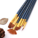 Maxbell Paint Brush Set 7 Pieces Professional Paint Brushes Artist Brushes Nylon Hair Brushes Assorted Shapes for Watercolor Oil Acrylic Painting