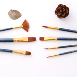 Maxbell Paint Brush Set 7 Pieces Professional Paint Brushes Artist Brushes Nylon Hair Brushes Assorted Shapes for Watercolor Oil Acrylic Painting