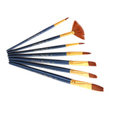 Maxbell Paint Brush Set 7 Pieces Professional Paint Brushes Artist Brushes Nylon Hair Brushes Assorted Shapes for Watercolor Oil Acrylic Painting