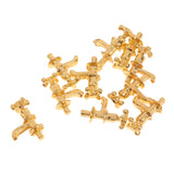 Maxbell Set of 10pcs Metal Golden Water Faucet Model 1/12 Dollhouse Room Items Accessories