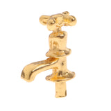 Maxbell Set of 10pcs Metal Golden Water Faucet Model 1/12 Dollhouse Room Items Accessories